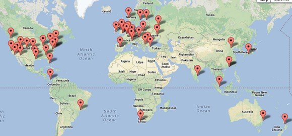 Map-showing-EarthVPN-servers